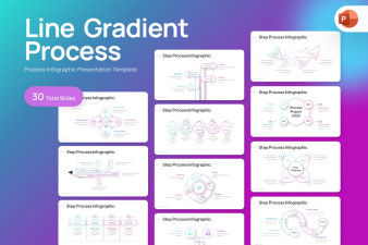Lineart Gradient Process Infographic PowerPoint Template